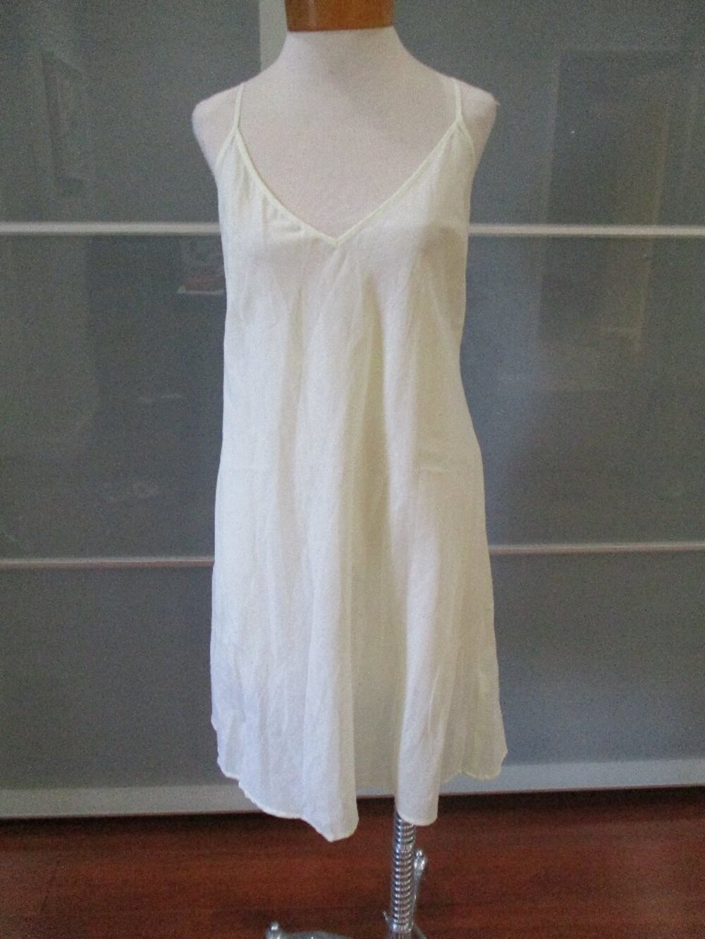 Alemais Spaghetti Strap V-Neck Yellow 100% Cotton Slip Dress